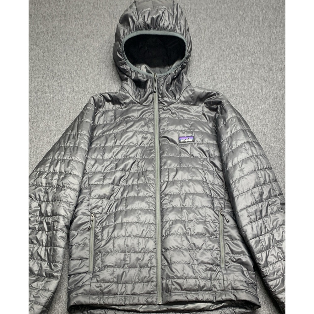 Patagonia Nano Puff Hoody Men's Full Zip Primaloft Insulated Jacket Gray -Size L